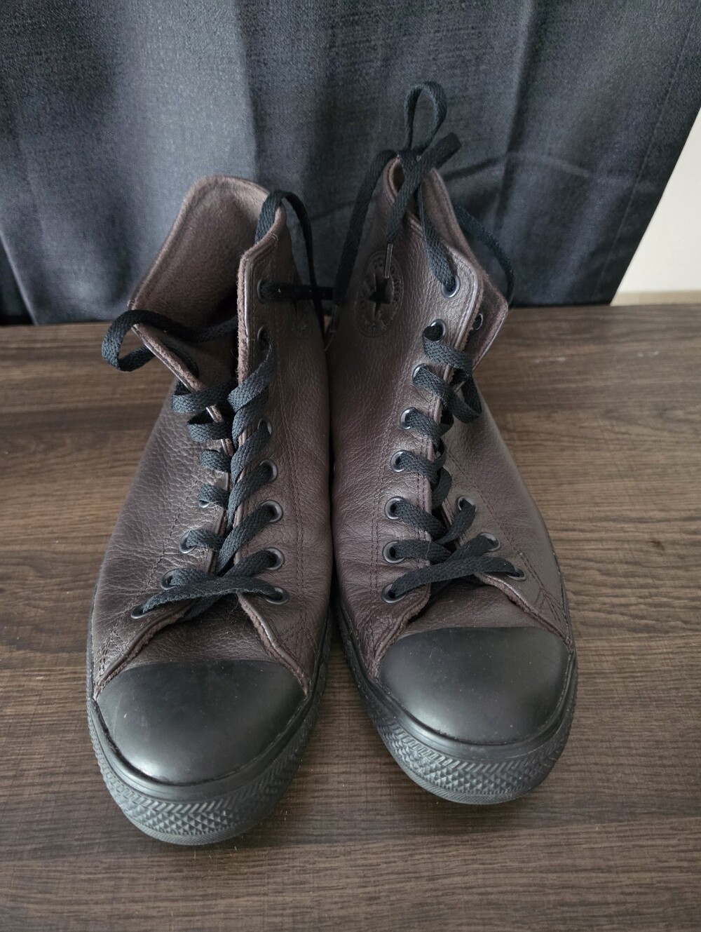 Converse Men’s High Top Leather Sneakers - Brown with Black Accents